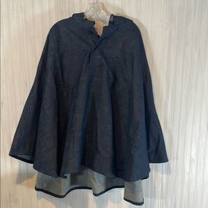 NWT GREI RAW DENIM HOODED LUHKA PONCHO ONE SIZE